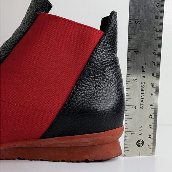 Arche Barssy Chelsea Bootie 38 Black Red Leather Made in France Comfort 7.5-8 - Picture 11 of 13